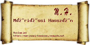 Máriássi Hasszán névjegykártya